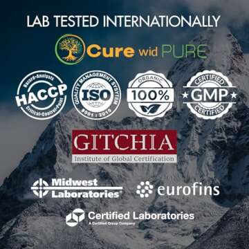 Cure wid Pure Himalayan Shilajit Resin 94.5% Fulvic Acid USA Lab Tested 500mg Potency 60 Serving of ...