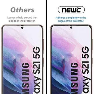 NEW'C 3 Pack Designed for Samsung Galaxy S21 5G (6.2), Tempered Glass Scratch-Proof, Bubble-Free, Ultra Resistant (0.26 mm HD Ultra Transparent) 9H Hardness Glass
