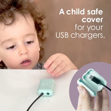 Watch Your Mouth USB Charger Safety Cover 3-Pack - Dusty Aqua