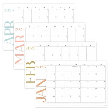 S&O Modern Large Desk Calendar January 2025-June 2026 - Tear-Away Table Calendar - Desktop Calendar