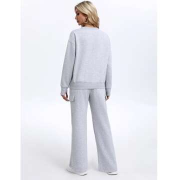 PINSPARK Womens 2 Piece Sweatsuit Outfits 2024 Fall Comfy Tracksuits Fleece Loungewear Sets Oversize...