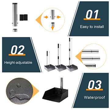 SUNLAX Pet Pooper Scooper for Large Dog, Height Adjustable Poop Scoop Removal Picker with Long Handl...