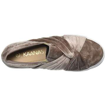 KAANAS Women's Mantua Velvet Knot Slip ON Fashion Sneaker, Mauve, 6 Regular US