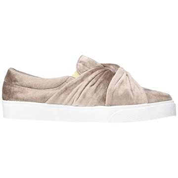 KAANAS Women's Mantua Velvet Knot Slip ON Fashion Sneaker, Mauve, 6 Regular US
