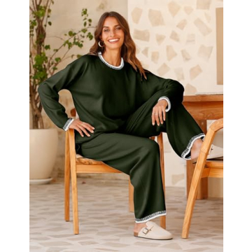 Lentta Women's 2 Piece Knitted Lounge Set for Comfort