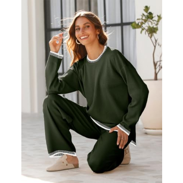 Lentta Women's 2 Piece Knitted Lounge Set for Comfort