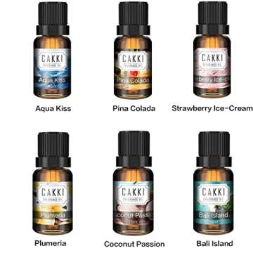 Summer Essential Oils for Diffusers for Home, CAKKI Fragrance Oils Set, 6X10ml with Coconut Passion,...