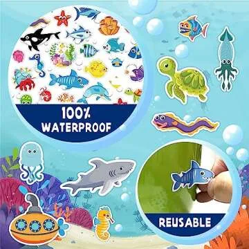 LINAYE 24 Sheets Ocean Stickers for Kids - 1480PCS