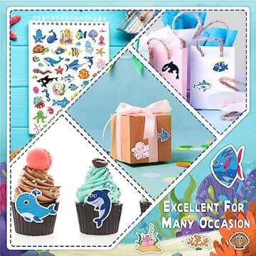 LINAYE 24 Sheets Ocean Stickers for Kids - 1480PCS