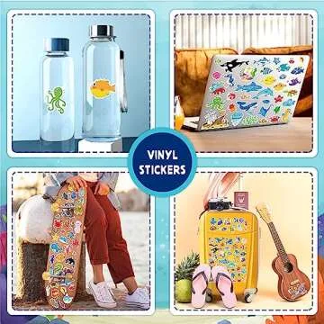 LINAYE 24 Sheets Ocean Stickers for Kids - 1480PCS