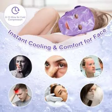 Atsuwell Cooling Ice Face Eye Mask Set for Dark Circles and Puffiness, 6 Gel Cold Packs for Face, Ey...
