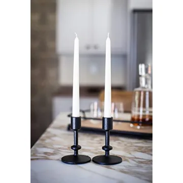 Stonebriar 5" Black Cast Iron Candle Holders Set of 2