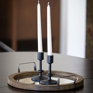 Stonebriar 5" Black Cast Iron Candle Holders Set of 2