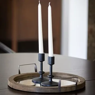 Stonebriar 5" Black Cast Iron Candle Holders Set of 2