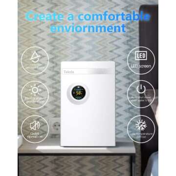 Dehumidifiers for Home, 550 Sq.Ft Dehumidifier for High Humidity with Remote Control, 2100ml(74oz) Portable Quiet Dehumidifiers with 24Hour Timer, Auto Shut-Off, for Bedroom, Bathroom, RV and Basement