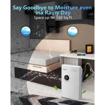 Dehumidifiers for Home, 550 Sq.Ft Dehumidifier for High Humidity with Remote Control, 2100ml(74oz) Portable Quiet Dehumidifiers with 24Hour Timer, Auto Shut-Off, for Bedroom, Bathroom, RV and Basement