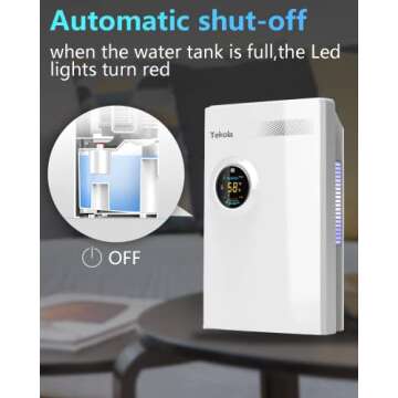 Dehumidifiers for Home, 550 Sq.Ft Dehumidifier for High Humidity with Remote Control, 2100ml(74oz) Portable Quiet Dehumidifiers with 24Hour Timer, Auto Shut-Off, for Bedroom, Bathroom, RV and Basement