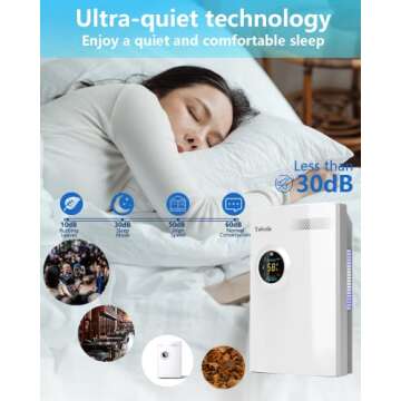 Dehumidifiers for Home, 550 Sq.Ft Dehumidifier for High Humidity with Remote Control, 2100ml(74oz) Portable Quiet Dehumidifiers with 24Hour Timer, Auto Shut-Off, for Bedroom, Bathroom, RV and Basement