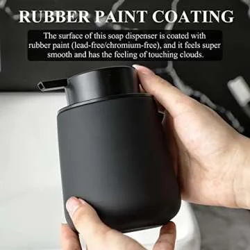 BosilunLife Foam Hand Soap Dispenser - 12 oz Bathroom Lotion Hand Pump Dispenser Black Foaming Hand ...