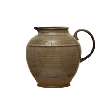 Creative Co-Op Stoneware Pitcher with Reactive Glaze 8 Inch