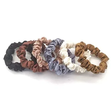 6 Pcs Soft Silk Small Hair Scrunchies for Women