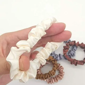 6 Pcs Soft Silk Small Hair Scrunchies for Women