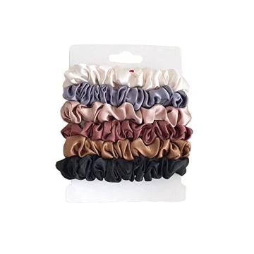 6 Pcs Soft Silk Small Hair Scrunchies for Women