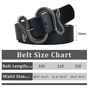 Taffeta Alley Belts for Women,Women Fashion Leather Belt for Dress with Snake Buckle