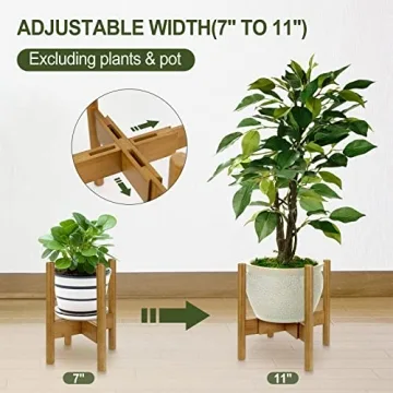 Stylish Blvornl Adjustable Bamboo Plant Stand