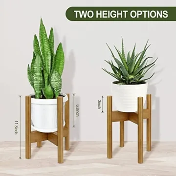 Stylish Blvornl Adjustable Bamboo Plant Stand