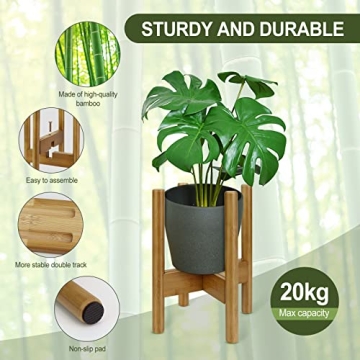 Stylish Blvornl Adjustable Bamboo Plant Stand