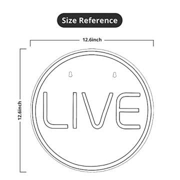 Lumoonosity LIVE Neon Signs - LED Live On Air Neon Lights for Twitch, Tiktok, Youtube Streamers/Gamers - Cool Live Streaming/Recording Sign - Round Led Sign for Studio, Wall, Bedroom, Game Room Decor