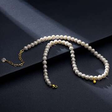 Round White Pearl Necklace for Men and Women