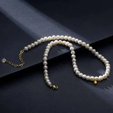 Round White Pearl Necklace for Men and Women