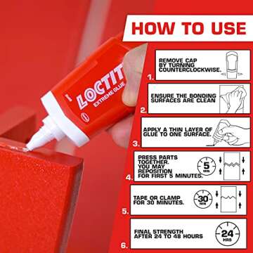 Loctite Extreme Glue, All-Purpose, Fast-Acting Clear Glue for Wood, Metal, Stone, Glass, and Rubber, 1 x 50g