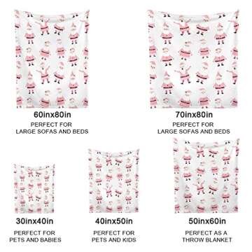 AuHomea Christmas Ornaments in Pink Throw Blanket Lightweight Flannel Fleece Blankets Warm and Cozy Super Soft Throws 30"x40" for Cat and Dog Pet