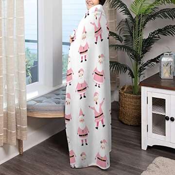 AuHomea Christmas Ornaments in Pink Throw Blanket Lightweight Flannel Fleece Blankets Warm and Cozy Super Soft Throws 30"x40" for Cat and Dog Pet