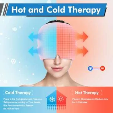 Migraine Relief Cap, All Around Gel Covered Reusable Headache Relief Cap, Pink Migraine Cap for Headache Relief, Puffy Eyes