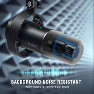 FIFINE Dynamic Podcast Microphone Set with Boom Arm Stand, Studio XLR/USB Microphone for Recording Vocal Streaming, Metal Mic with Mute Tap, Headphone Jack, Heavy Duty Boom Arm-K688T