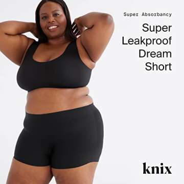 KNIX Super Leakproof Dream Short - Stretchy & Breathable Fabric - Period Underwear - Menstrual Under...