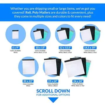 Reli. (125 Pcs) Poly Mailers 19x24", White | Large Shipping Bags for Small Business | Mailing Bag for Shipping | Packaging for Clothing | Non-Padded Envelopes/Polybags, Self Sealing