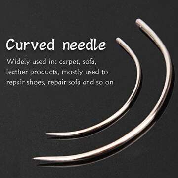 120 Pcs Curved Leather Needles for Crafts and Repair