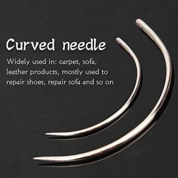 120 Pcs Curved Leather Needles for Crafts and Repair