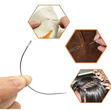 120 Pcs Curved Leather Needles for Crafts and Repair