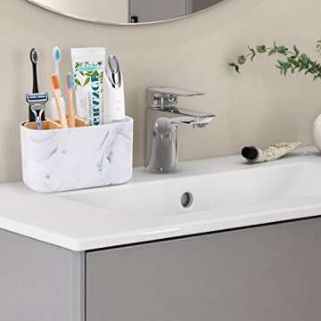 GFWARE Toothbrush Holders for Bathrooms, 5 Slots Bamboo Toothbrush Holder Kids Electric Toothbrush H...