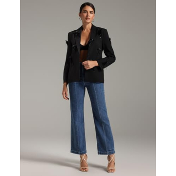 BELLA BARNETT Women's V-Neck Blazer Elegant Work Evening Wear