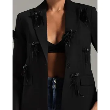 BELLA BARNETT Women's V-Neck Blazer Elegant Work Evening Wear