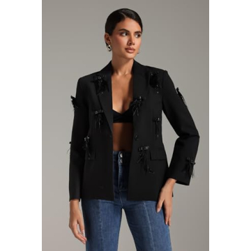 BELLA BARNETT Women's V-Neck Blazer Elegant Work Evening Wear