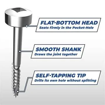 Kreg Zinc Pocket Screws, 1-Inch #7 Coarse Thread, Pan-Head