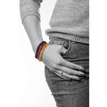 AMBERAGE Natural Baltic Amber Bracelet for Adults - Authentic & Elegant
